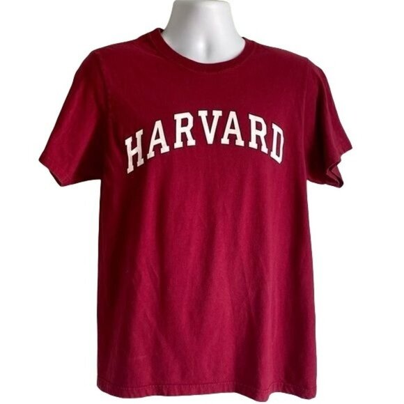 Harvard University Cotton Crimson Tee Shirt Medium - Picture 1 of 6